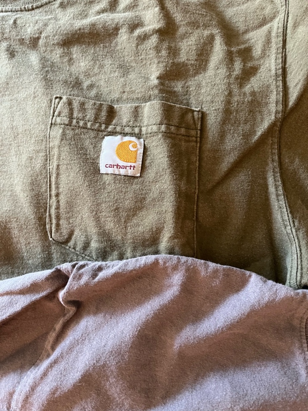 Carhartt Pocket Tee Set in Olive, Blue, Gray BUNDLE - Picture 4 of 6